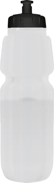 Le bidon MAX 800 ml, corps transparent et bouchon noir